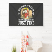 Jesus komt uit mijn grot spandoek (Insitu)