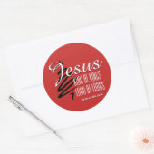 JESUS KONING OF KINGS-Christelijke kerstgeschrift Ronde Sticker (Envelop)