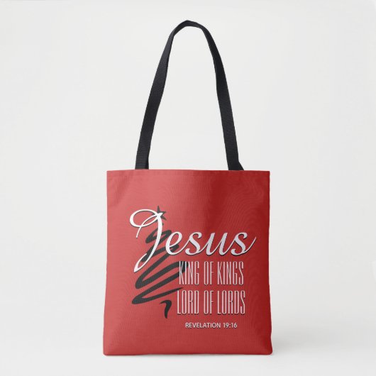 JESUS KONING OF KINGS-Christelijke kerstgeschrift Tote Bag (Voorkant)