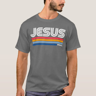 Jesus Koning Retro Vintage Ontwerp T-shirt