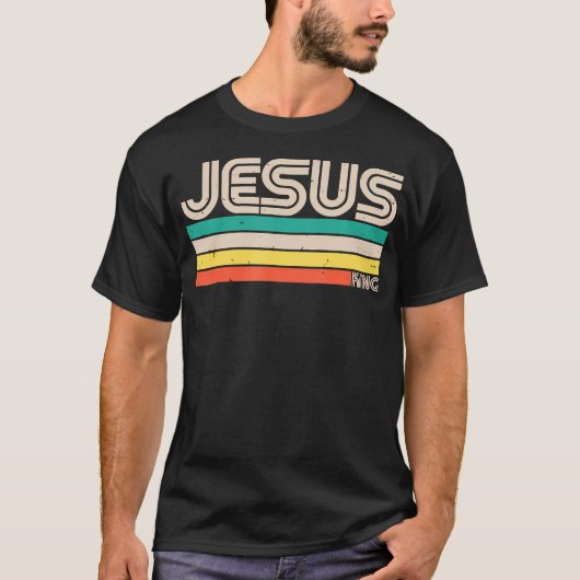 Jesus Koning Retro Vintage T-shirt (Voorkant)