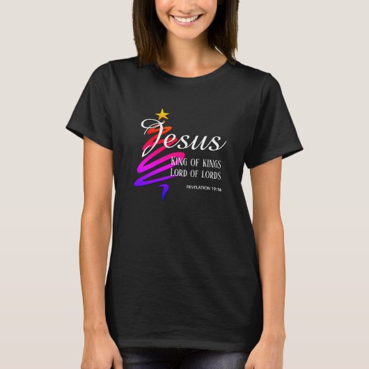 JESUS KONING VAN KINGS-Kerstmis T-Shirt (Voorkant)