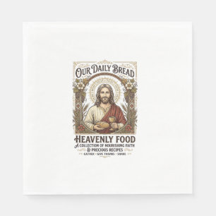 Jesus Kookboek Receptkaart Esthetisch Vintage T-sh Servet