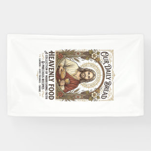 Jesus Kookboek Receptkaart Esthetisch Vintage T-sh Spandoek