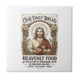 Jesus Kookboek Receptkaart Esthetisch Vintage T-sh Tegeltje