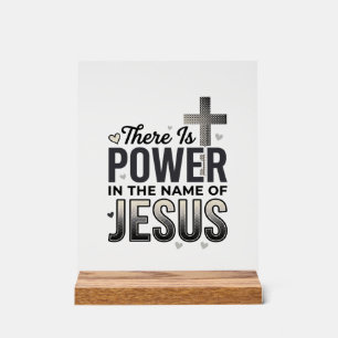 Jesus Kracht Religieus Vintage Typografie T-shirt Acryl Bord