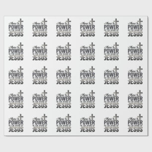 Jesus Kracht Religieus Vintage Typografie T-shirt Cadeaupapier