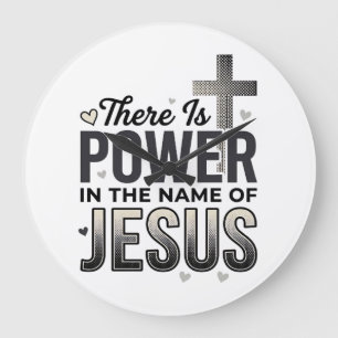 Jesus Kracht Religieus Vintage Typografie T-shirt Grote Klok