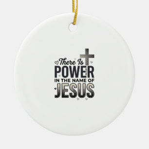 Jesus Kracht Religieus Vintage Typografie T-shirt Keramisch Ornament