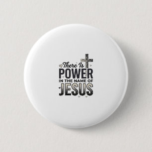 Jesus Kracht Religieus Vintage Typografie T-shirt Ronde Button 5,7 Cm