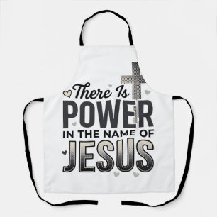 Jesus Kracht Religieus Vintage Typografie T-shirt Schort