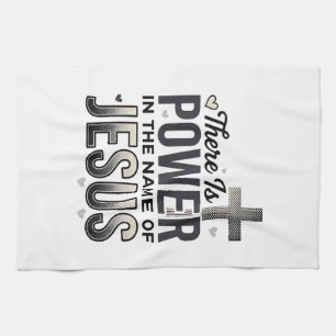 Jesus Kracht Religieus Vintage Typografie T-shirt Theedoek