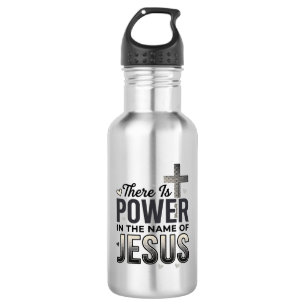 Jesus Kracht Religieus Vintage Typografie T-shirt Waterfles