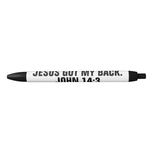 JESUS KREEG MIJN BACK John 14:3 Zwarte Inkt Pen (Voorkant)