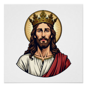 Jesus Kroon Halo Vintage Gravure Shirt 2 Perfect Poster