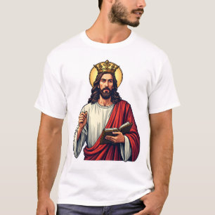 Jesus Kroon Scroll Vintage Gravure Shirt 2