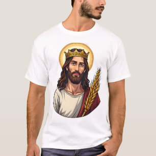 Jesus Kroon Tarwe Vintage Gravure Shirt