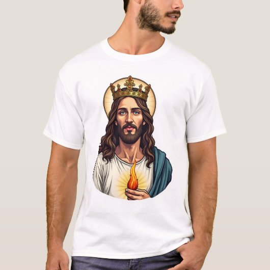 Jesus Kroon Vlam Vintage Gravure Shirt 2 (Voorkant)