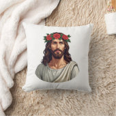 Jesus Kroont Roos Vintage Gravure Shirt 2 Kussen (Deken)