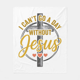 Jesus Kruis Christelijke Typografie Shirt Ontwerp_ Fleece Deken