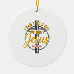 Jesus Kruis Christelijke Typografie Shirt Ontwerp_ Keramisch Ornament