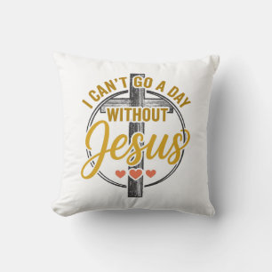 Jesus Kruis Christelijke Typografie Shirt Ontwerp_ Kussen