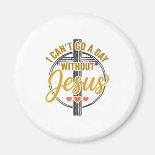 Jesus Kruis Christelijke Typografie Shirt Ontwerp_ Magneet