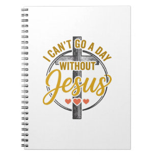 Jesus Kruis Christelijke Typografie Shirt Ontwerp_ Notitieboek