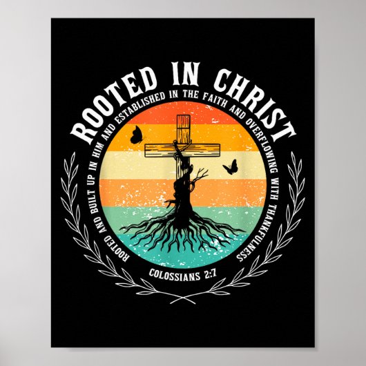 Jesus Kruis Gebed Bijbelvers Christelijk Geworteld Poster (Voorkant)