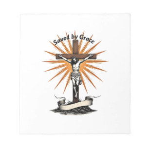 Jesus Kruis Geloof Vintage Gravure Christelijk T-s Notitieblok