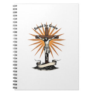 Jesus Kruis Geloof Vintage Gravure Christelijk T-s Notitieboek
