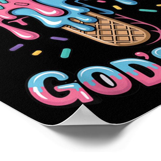 Jesus Kruis Gods Liefde Kinderen Christelijk Ijs D Poster (Hoek)