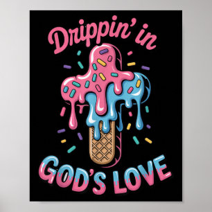 Jesus Kruis Gods Liefde Kinderen Christelijk Ijs D Poster