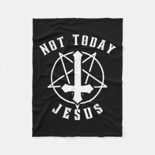 Jesus Kruis Niet Vandaag Jezus Christelijk Grafisc Fleece Deken