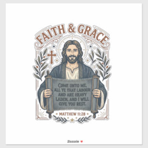 Jesus Kruissteek Vintage T-shirt Christelijke Graf Sticker