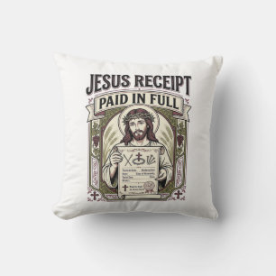 Jesus Kwitantie Betaald in Volle Jezus Kwitantie B Kussen