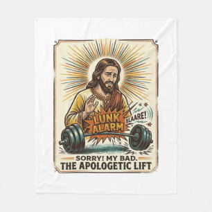 Jesus laat zware halter luidruchtig vallen Gym Lun Fleece Deken