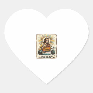 Jesus laat zware halter luidruchtig vallen Gym Lun Hart Sticker