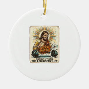 Jesus laat zware halter luidruchtig vallen Gym Lun Keramisch Ornament