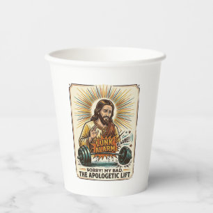 Jesus laat zware halter luidruchtig vallen Gym Lun Papieren Bekers