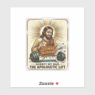 Jesus laat zware halter luidruchtig vallen Gym Lun Sticker