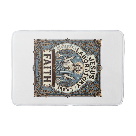 Jesus Laboratorium Label Geloof Jesus Laboratorium Badmat (Voorkant)
