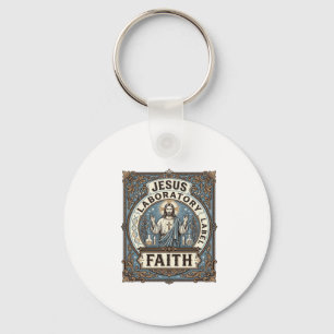 Jesus Laboratorium Label Geloof Jesus Laboratorium Sleutelhanger