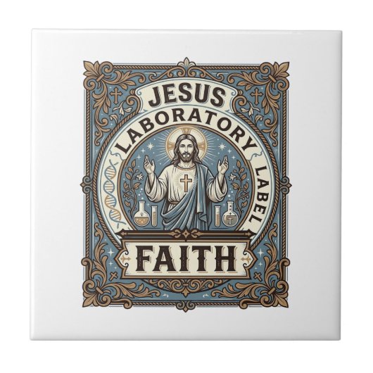 Jesus Laboratorium Label Geloof Jesus Laboratorium Tegeltje (Voorkant)