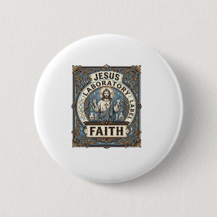 Jesus Laboratorium Label Geloven Jesus Laboratoriu Ronde Button 5,7 Cm
