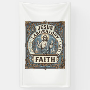 Jesus Laboratorium Label Geloven Jesus Laboratoriu Spandoek