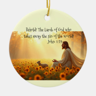 Jesus Lam Gods Acrylprint Keramisch Ornament
