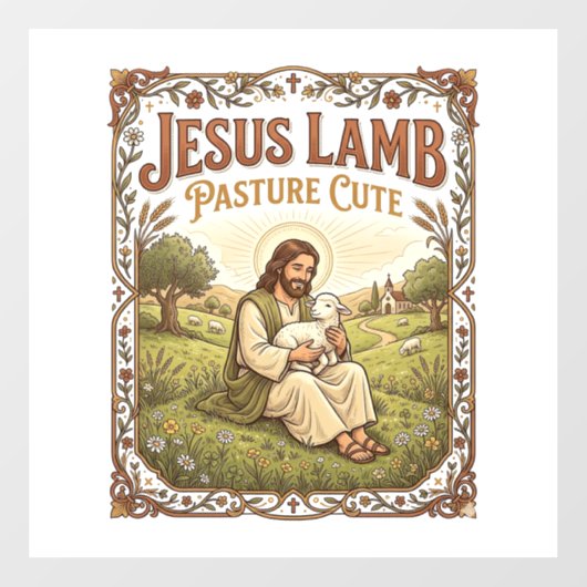 Jesus Lam Weide Schattig Jesus Lam Weide Schattig  Raamsticker (Vel)