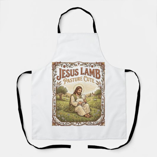 Jesus Lam Weide Schattig Jesus Lam Weide Schattig  Schort (Voorkant)