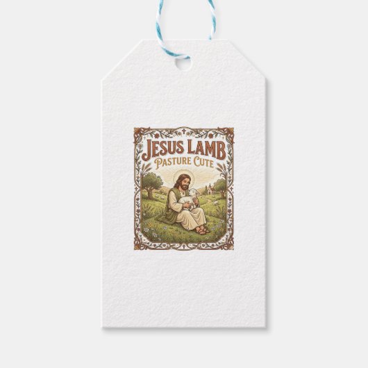 Jesus Lam Weide Schattig Jezus Lam Weide Schattig  Cadeaulabel (Voorkant)